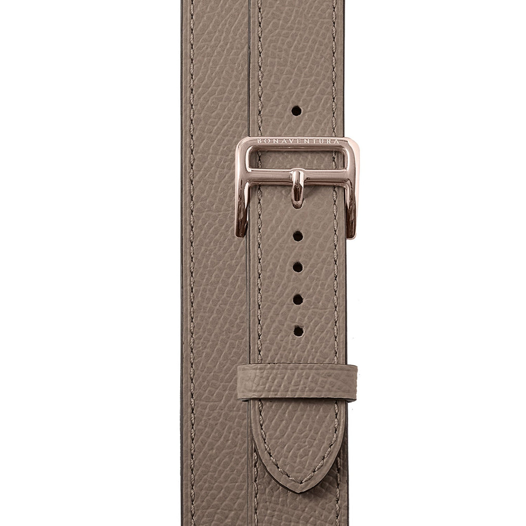 Double Tour Apple Watch Band Nobile Leather (Gold Adapter - Etoupe - 38mm/40mm/41mm/42mm - S / M)