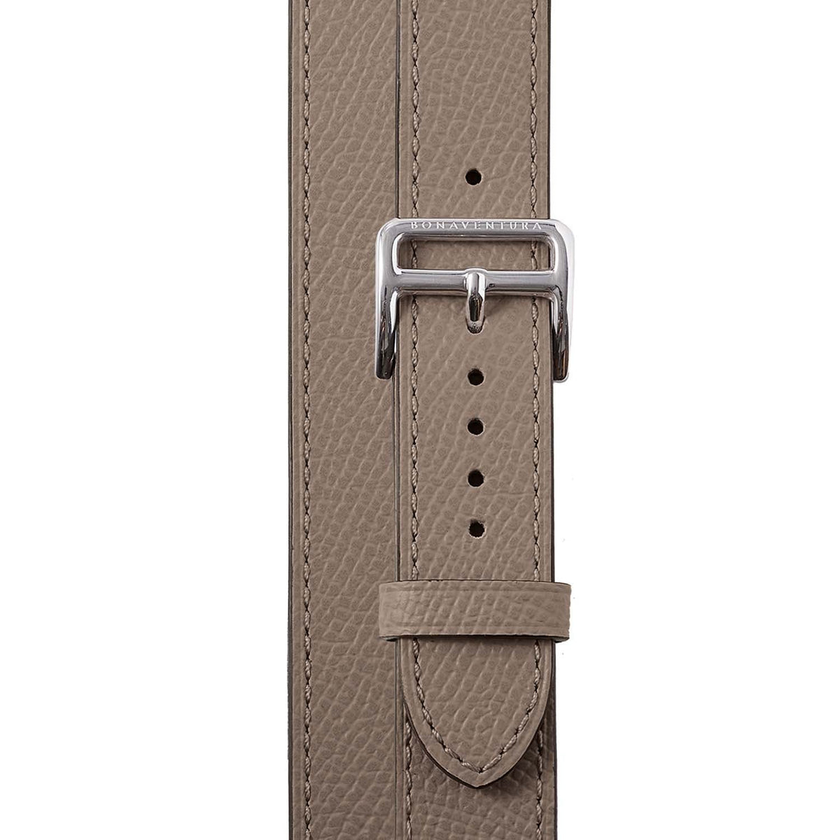 Double Tour Apple Watch Band Nobile Leather (Silver Adapter - Etoupe - 38mm/40mm/41mm/42mm - S / M)