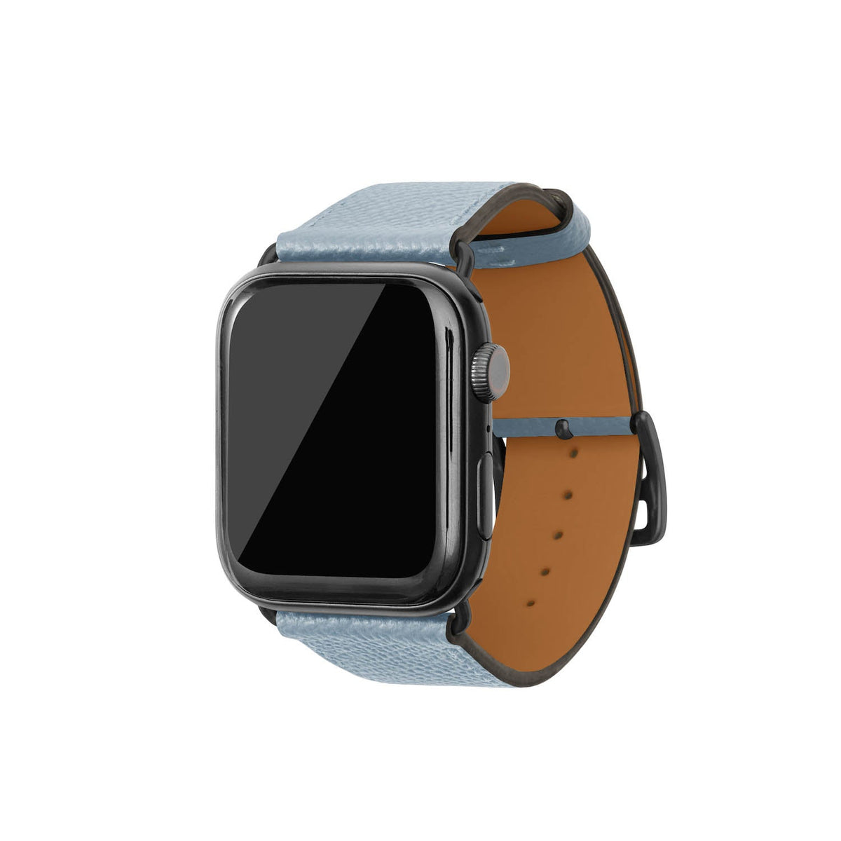 Apple Watch Band Nobile Leather (Black Adapter - Blue Lin - 44mm/45mm/46mm/49mm - M / L)