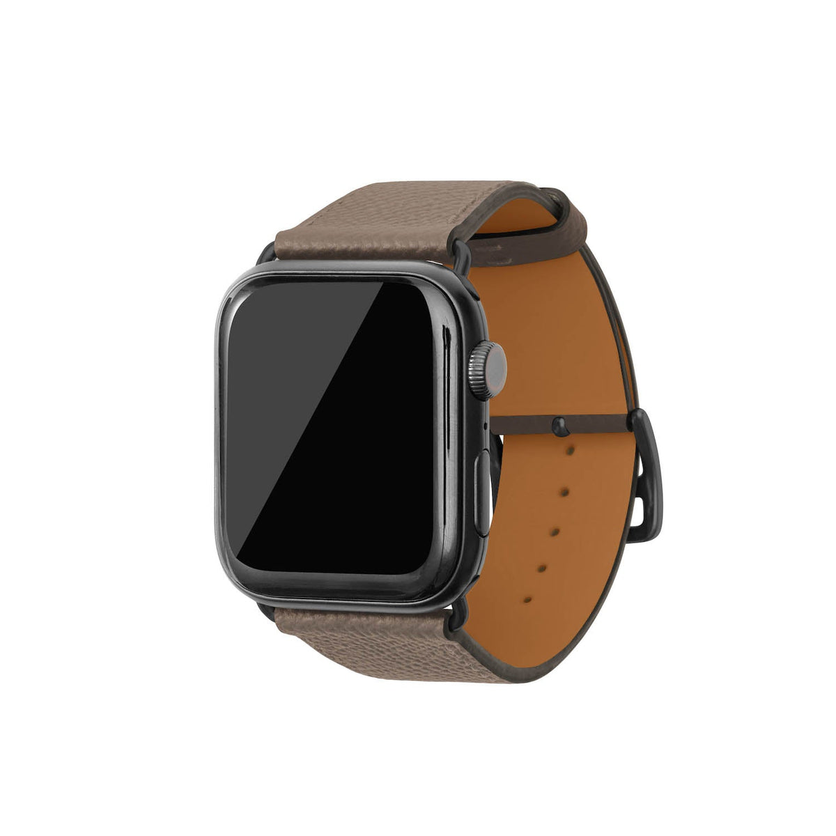 Apple Watch Band Nobile Leather (Black Adapter - Etoupe - 44mm/45mm/46mm/49mm - M / L)