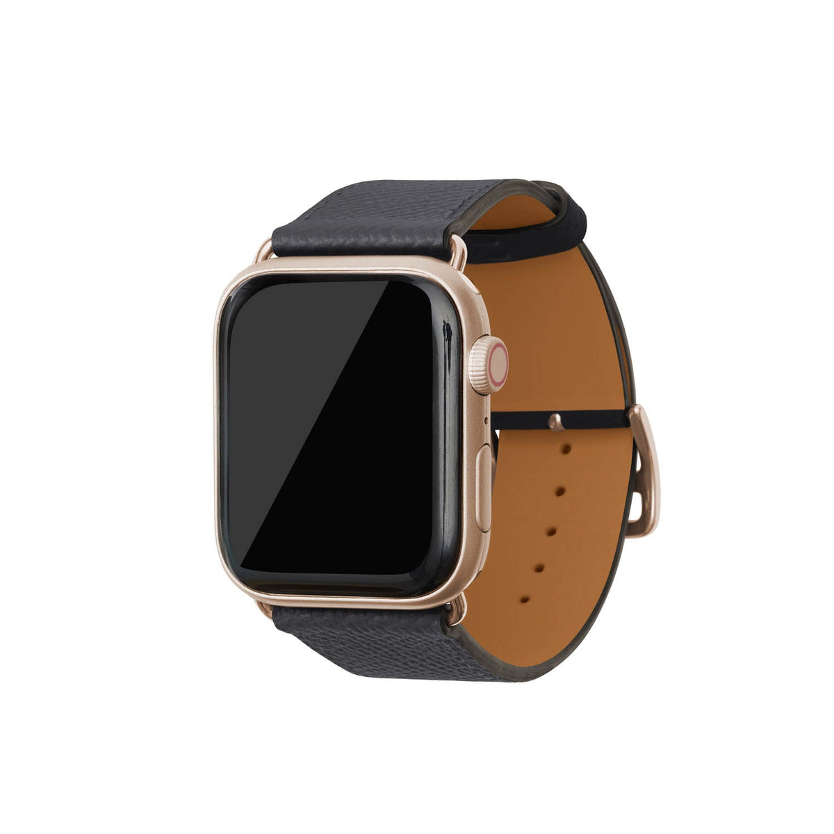 Apple Watch Band Nobile Leather (Gold Adapter - Charcoal Gray - 44mm/45mm/46mm/49mm - M / L)