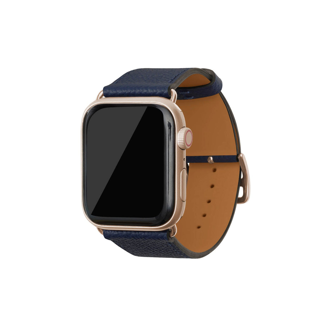 Apple Watch Band Nobile Leather (Gold Adapter - Navy - 44mm/45mm/46mm/49mm - M / L)