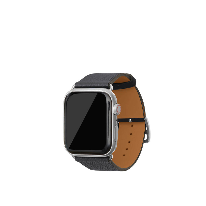 ノービレ Apple Watch レザーバンド【44mm/45mm/46mm/49mm, M/Lサイズ】 (アダプター：シルバー)