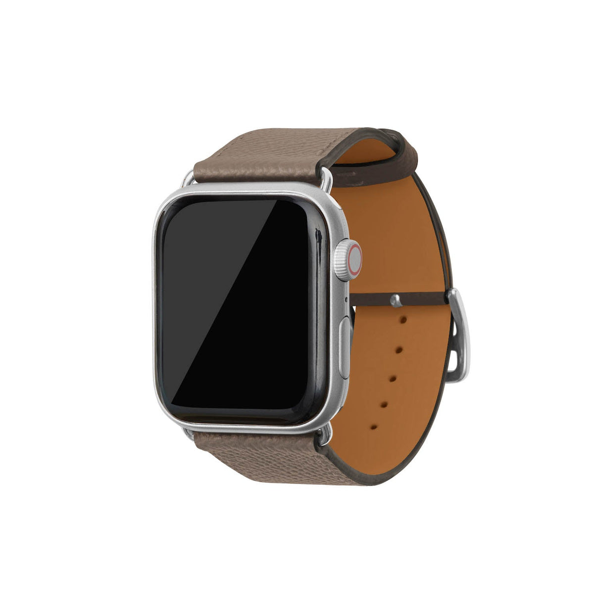 Apple Watch Band Nobile Leather (Silver Adapter - Etoupe - 44mm/45mm/46mm/49mm - M / L)