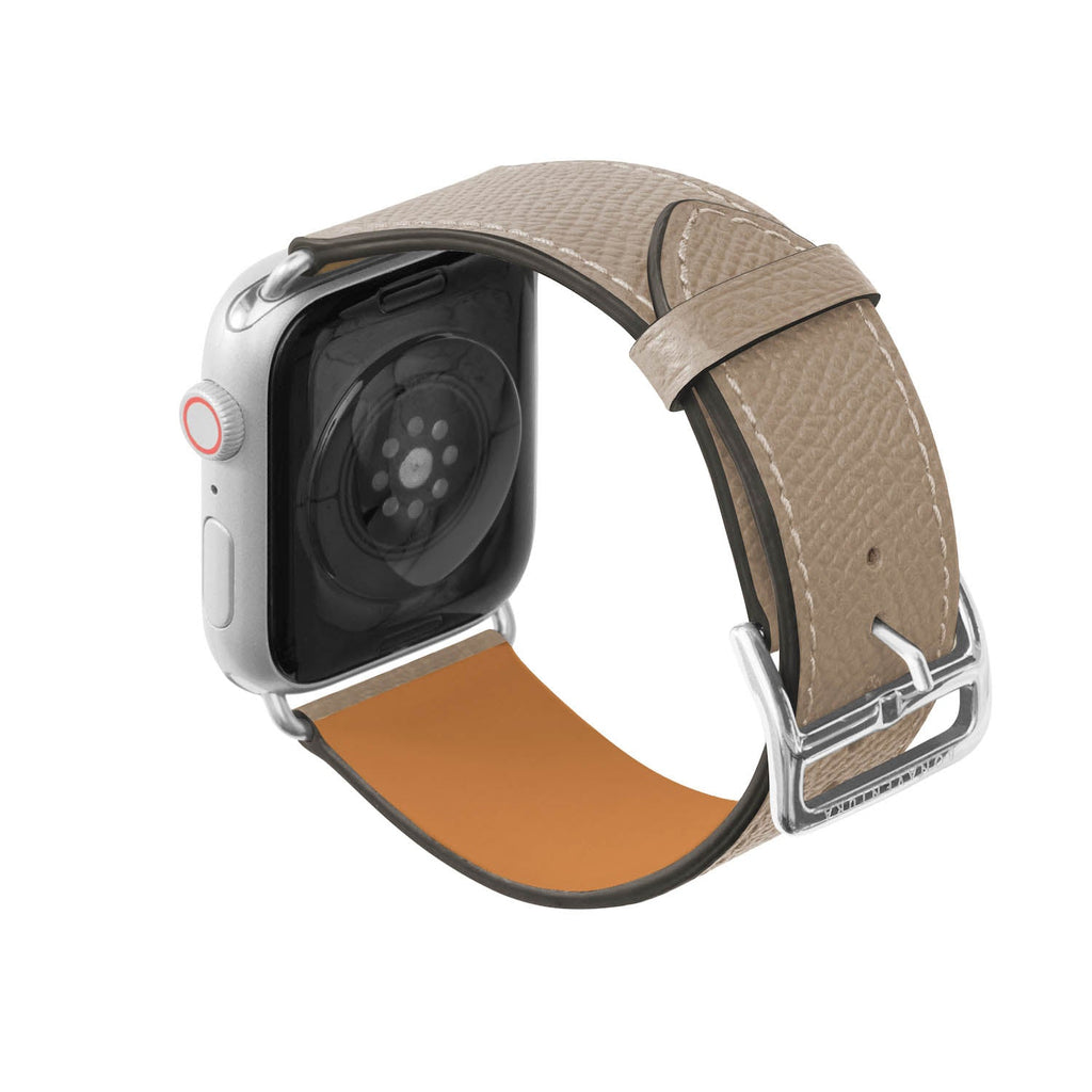 Apple Watch Band Nobile Leather (Silver Adapter - Greige - 44mm/45mm/46mm/49mm - M / L)