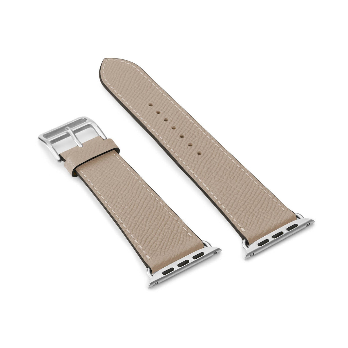 Apple Watch Band Nobile Leather (Silver Adapter - Greige - 44mm/45mm/46mm/49mm - M / L)