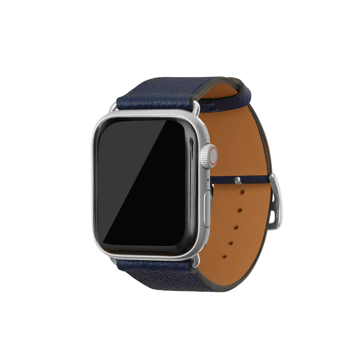 Apple Watch Band Nobile Leather (Silver Adapter - Navy - 44mm/45mm/46mm/49mm - M / L)