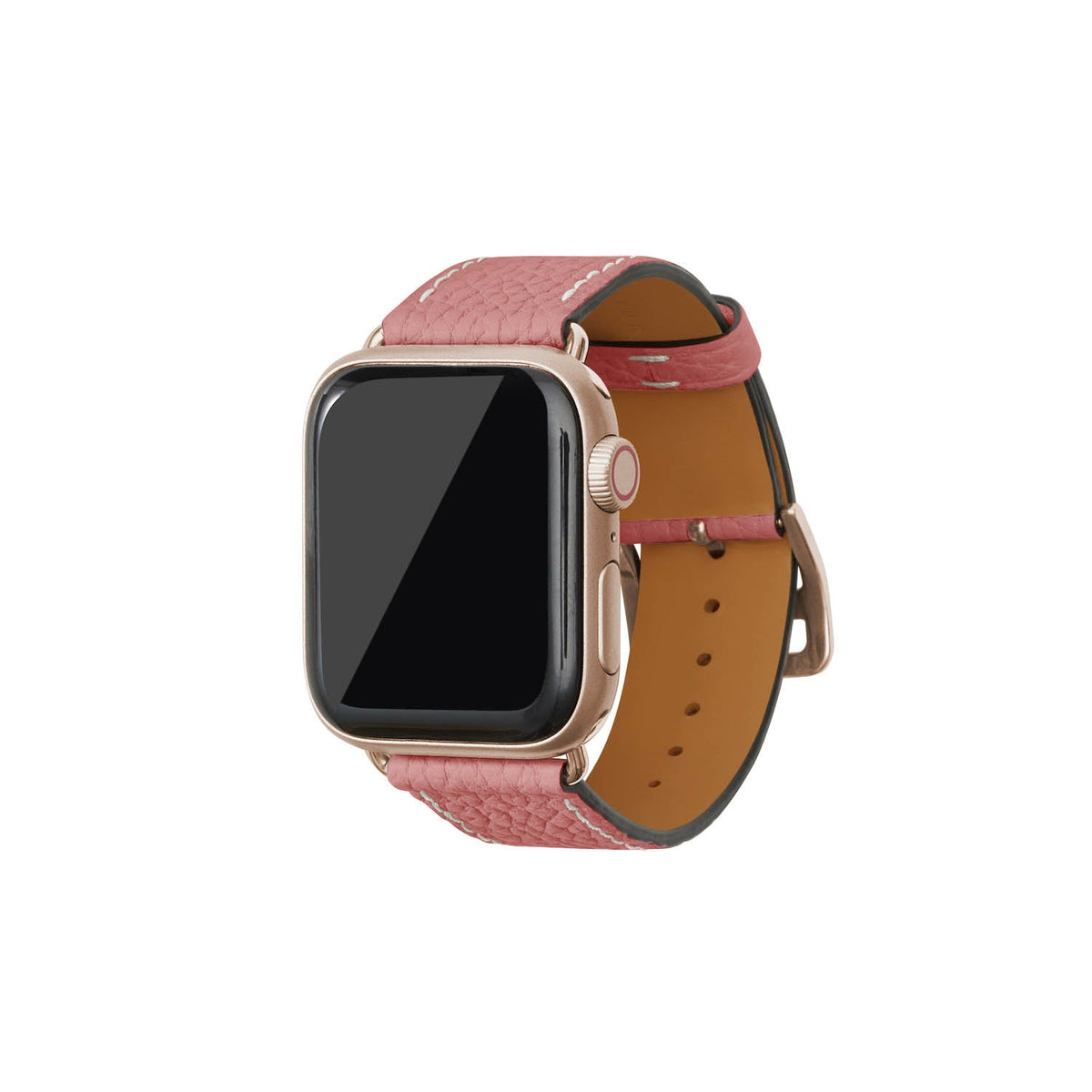 Apple Watch Band Shrink Leather (Gold Adapter - Coral Pink - 38mm/40mm/41mm/42mm - M / L)