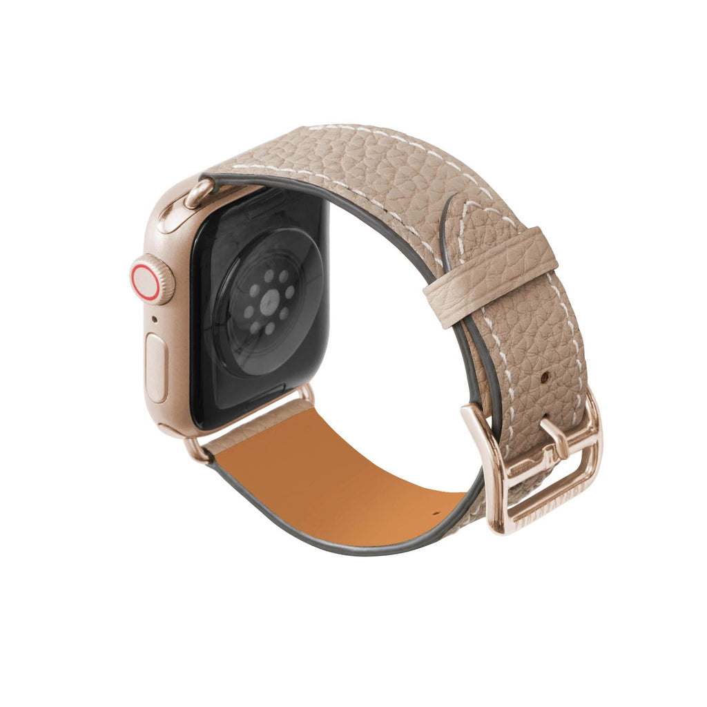 Apple Watch Band Shrink Leather (Gold Adapter - Greige - 38mm/40mm/41mm/42mm - M / L)