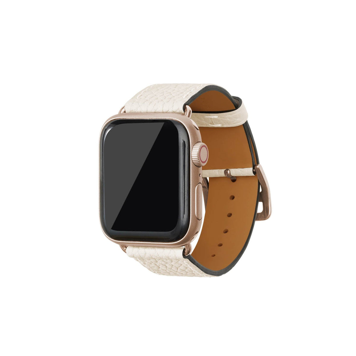 Apple Watch Band Shrink Leather (Gold Adapter - Ivory - 38mm/40mm/41mm/42mm - M / L)