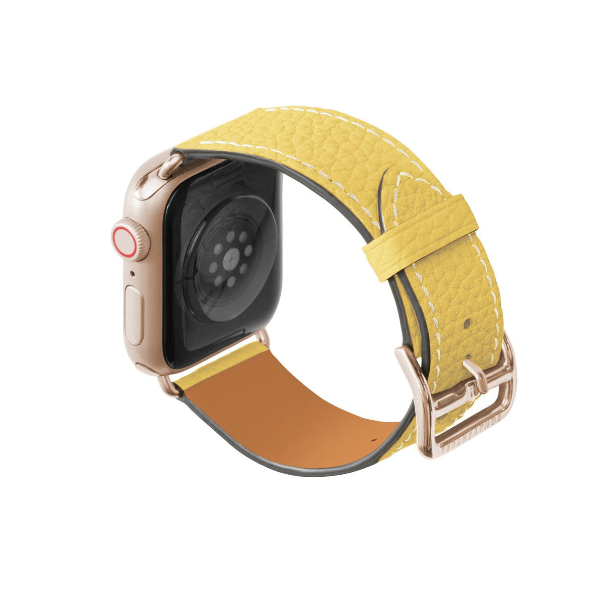 Apple Watch Band Shrink Leather (Gold Adapter - Yellow - 38mm/40mm/41mm/42mm - M / L)