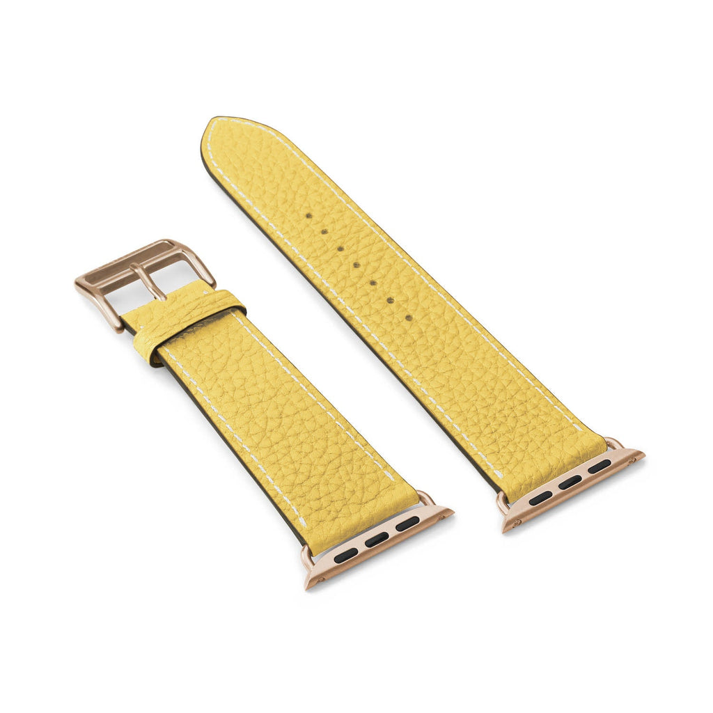 Apple Watch Band Shrink Leather (Gold Adapter - Yellow - 38mm/40mm/41mm/42mm - M / L)