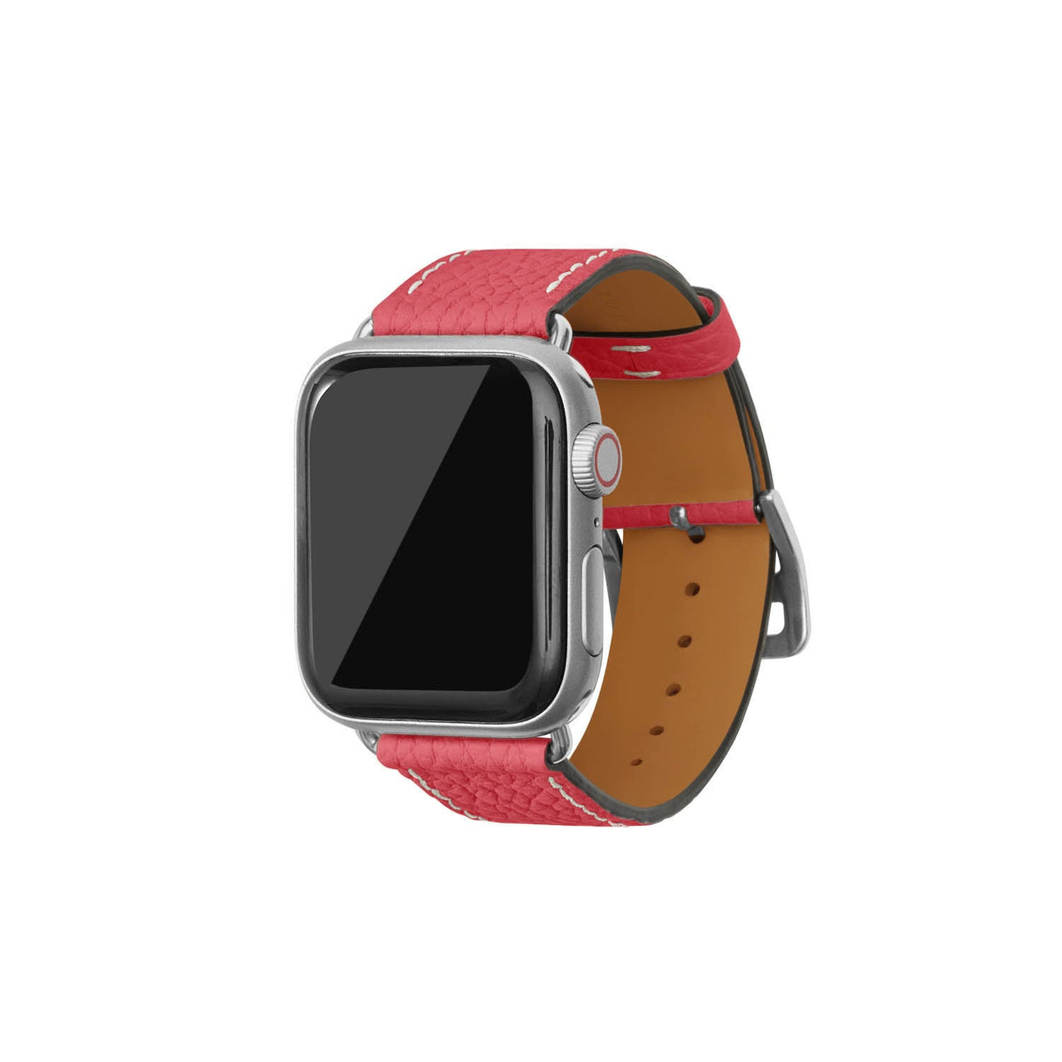 Apple Watch Band Shrink Leather (Silver Adapter - Azalee Pink - 38mm/40mm/41mm/42mm - M / L)