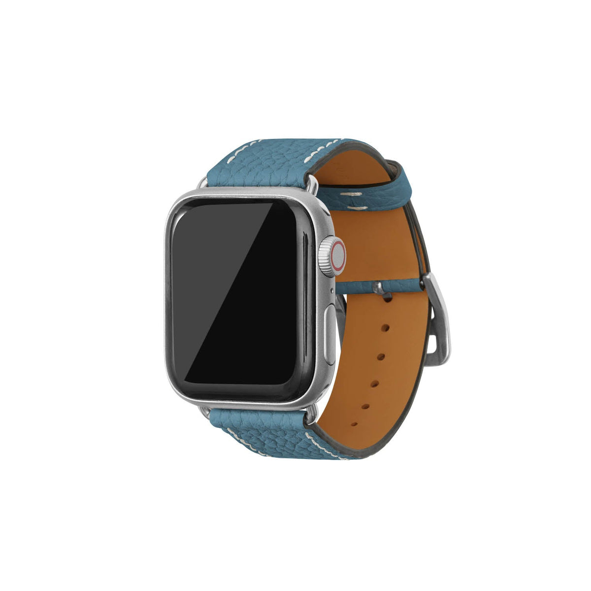 Apple Watch Band Shrink Leather (Silver Adapter - Blue Cyan - 38mm/40mm/41mm/42mm - M / L)