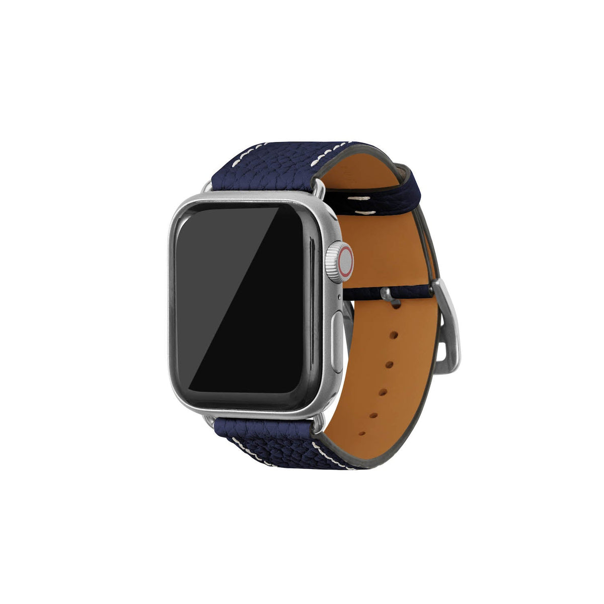 Apple Watch Band Shrink Leather (Silver Adapter - Navy - 38mm/40mm/41mm/42mm - M / L)