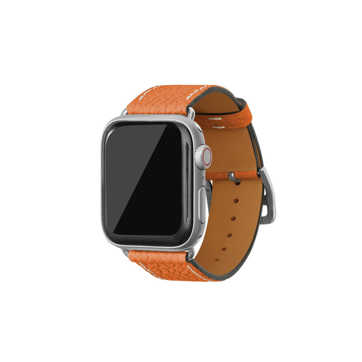 Apple Watch Band Shrink Leather (Silver Adapter - Orange - 38mm/40mm/41mm/42mm - M / L)