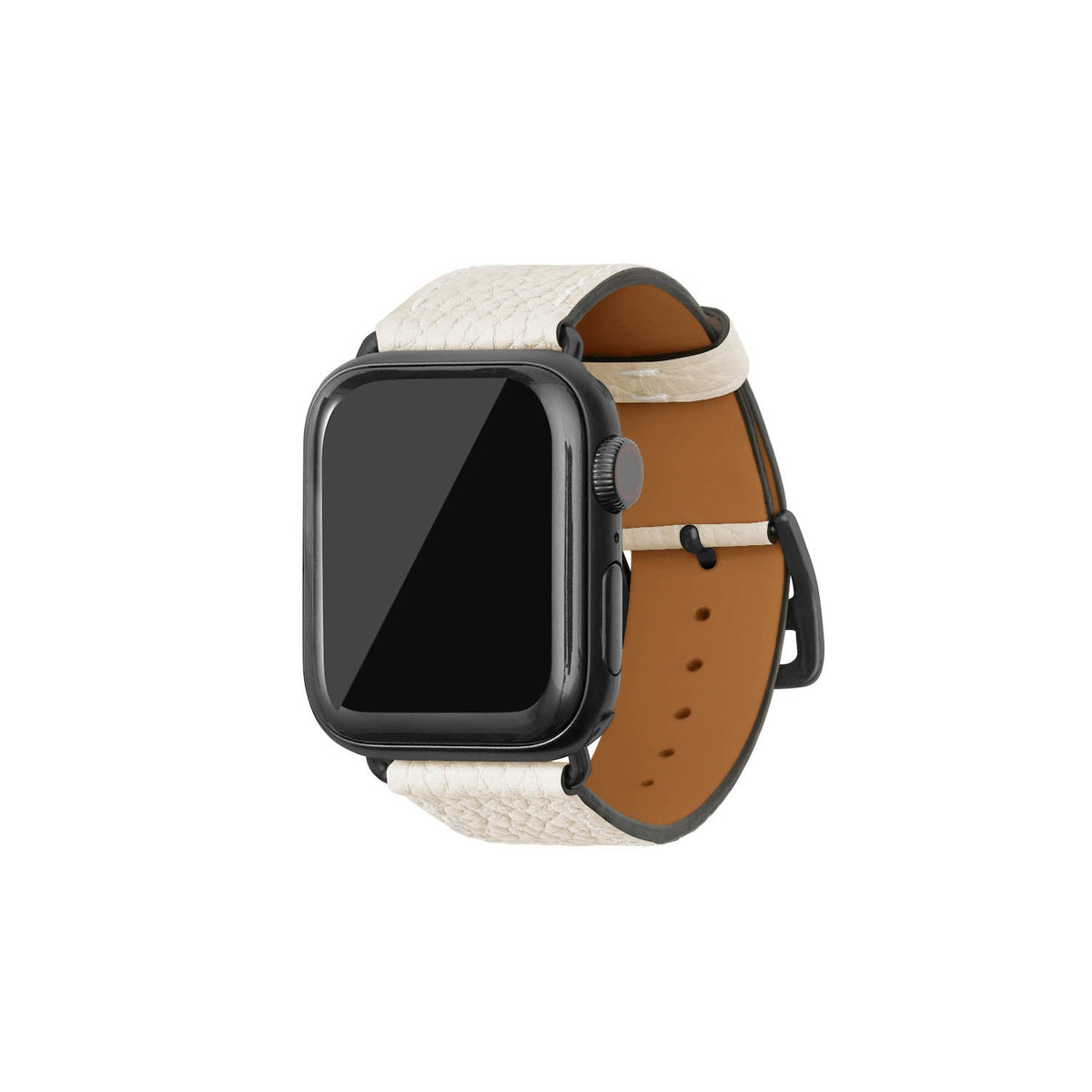 Apple Watch Band Shrink Leather (Black Adapter - Ivory - 38mm/40mm/41mm/42mm - S / M)