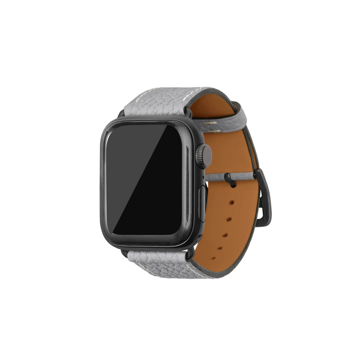 Apple Watch Band Shrink Leather (Black Adapter - True Gray - 38mm/40mm/41mm/42mm - S / M)