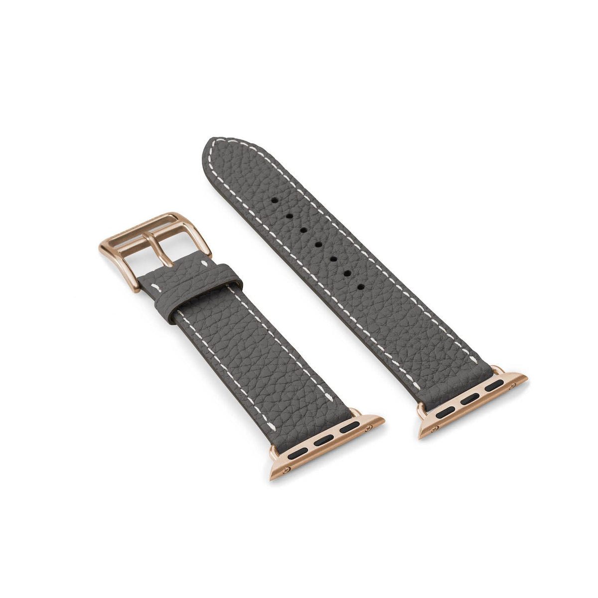 Apple Watch Band Shrink Leather (Gold Adapter - Charcoal Gray - 38mm/40mm/41mm/42mm - S / M)