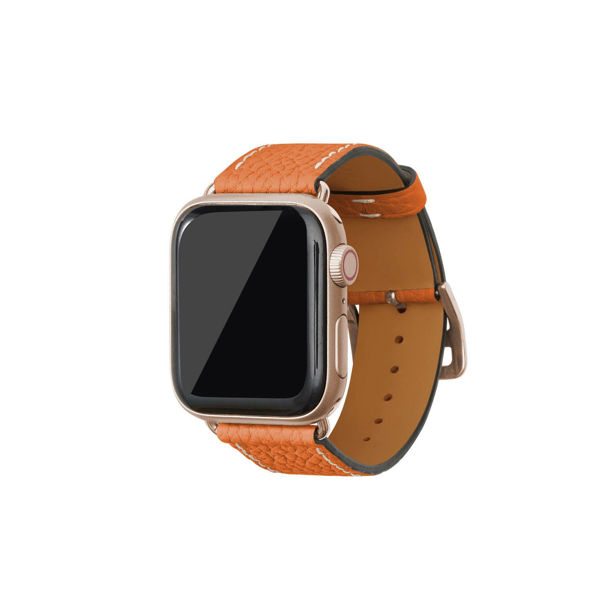 Apple Watch Band Shrink Leather (Gold Adapter - Orange - 38mm/40mm/41mm/42mm - S / M)