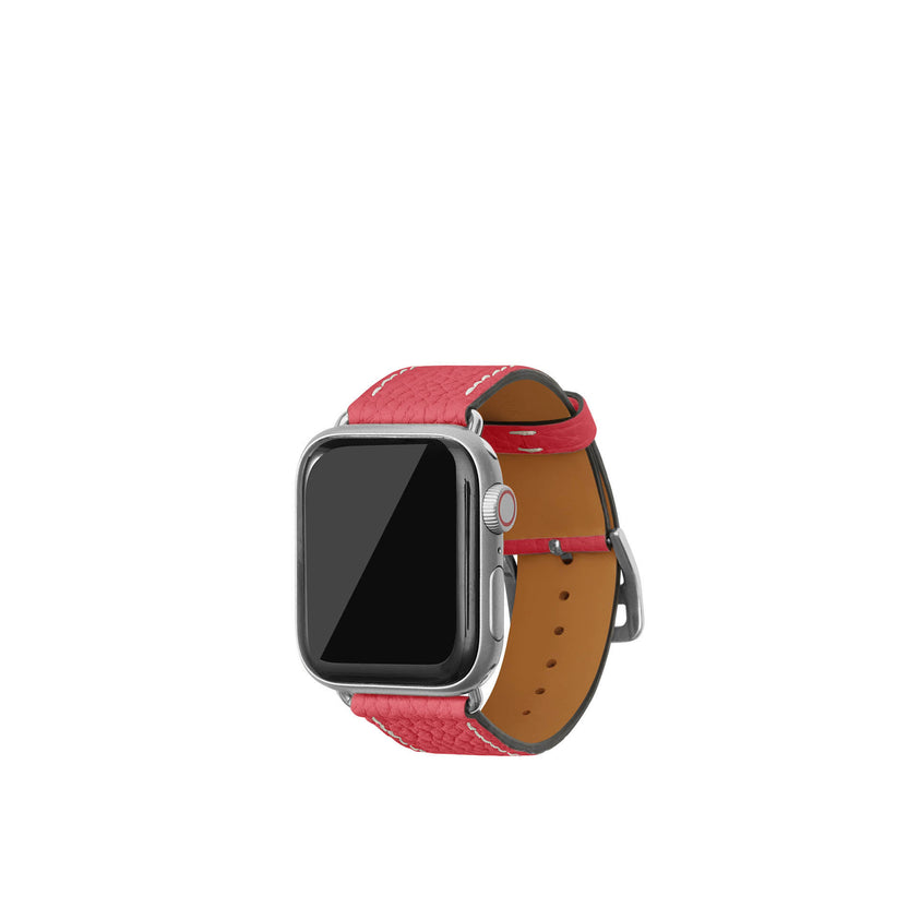 Shrink Leather Apple Watch Band S/M 38/40/41mm (Silver Adapter)