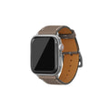 Apple Watch Band Shrink Leather (Silver Adapter - Etoupe - 38mm/40mm/41mm/42mm - S / M)