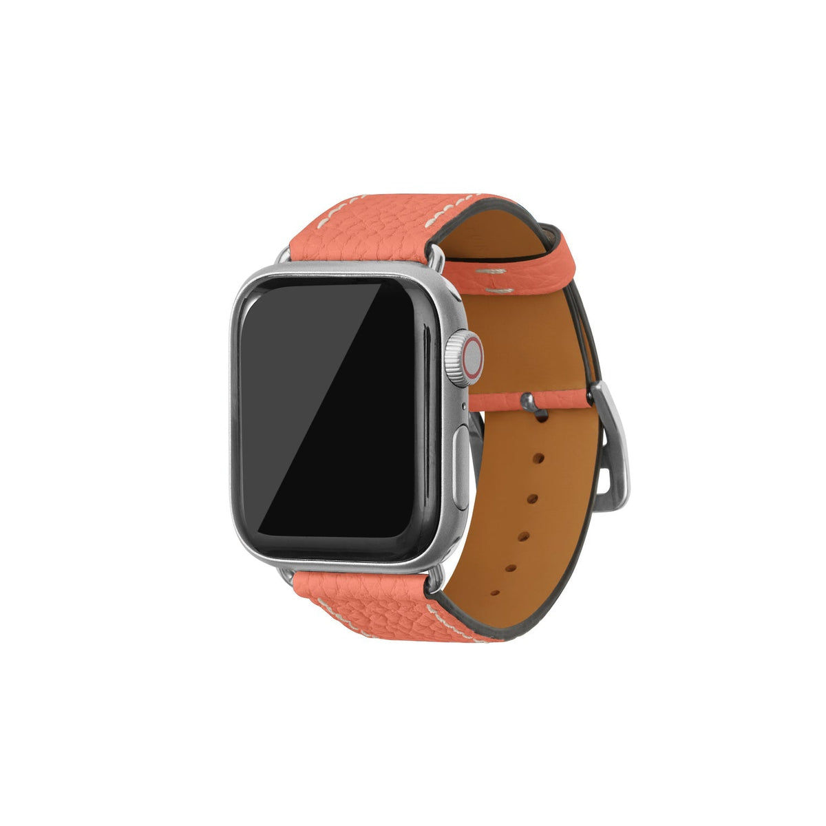Apple Watch Band Shrink Leather (Silver Adapter - Terracotta Orange - 38mm/40mm/41mm/42mm - S / M)