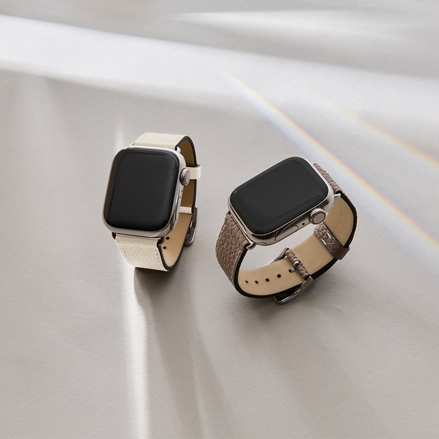 Apple Watch 가죽 밴드【38 mm/40 mm/41 mm, S/M 사이즈】 (어댑터：실버)