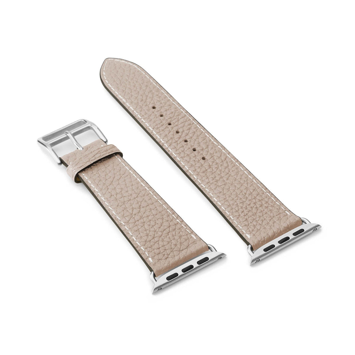 Apple Watch Band Shrink Leather (Silver Adapter - Greige - 44mm/45mm/46mm/49mm - M / L)