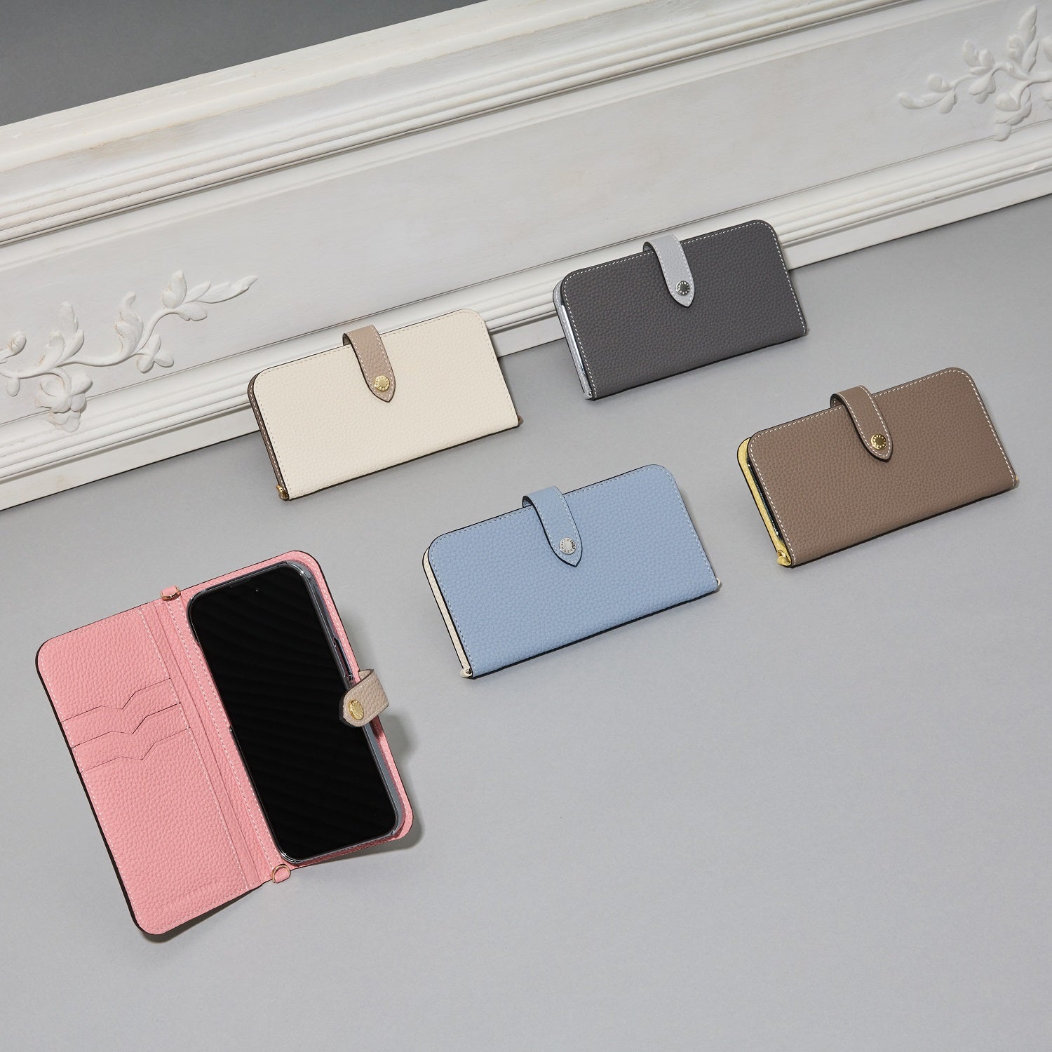 (iPhone 14) Belted Diary Case Shrink Leather