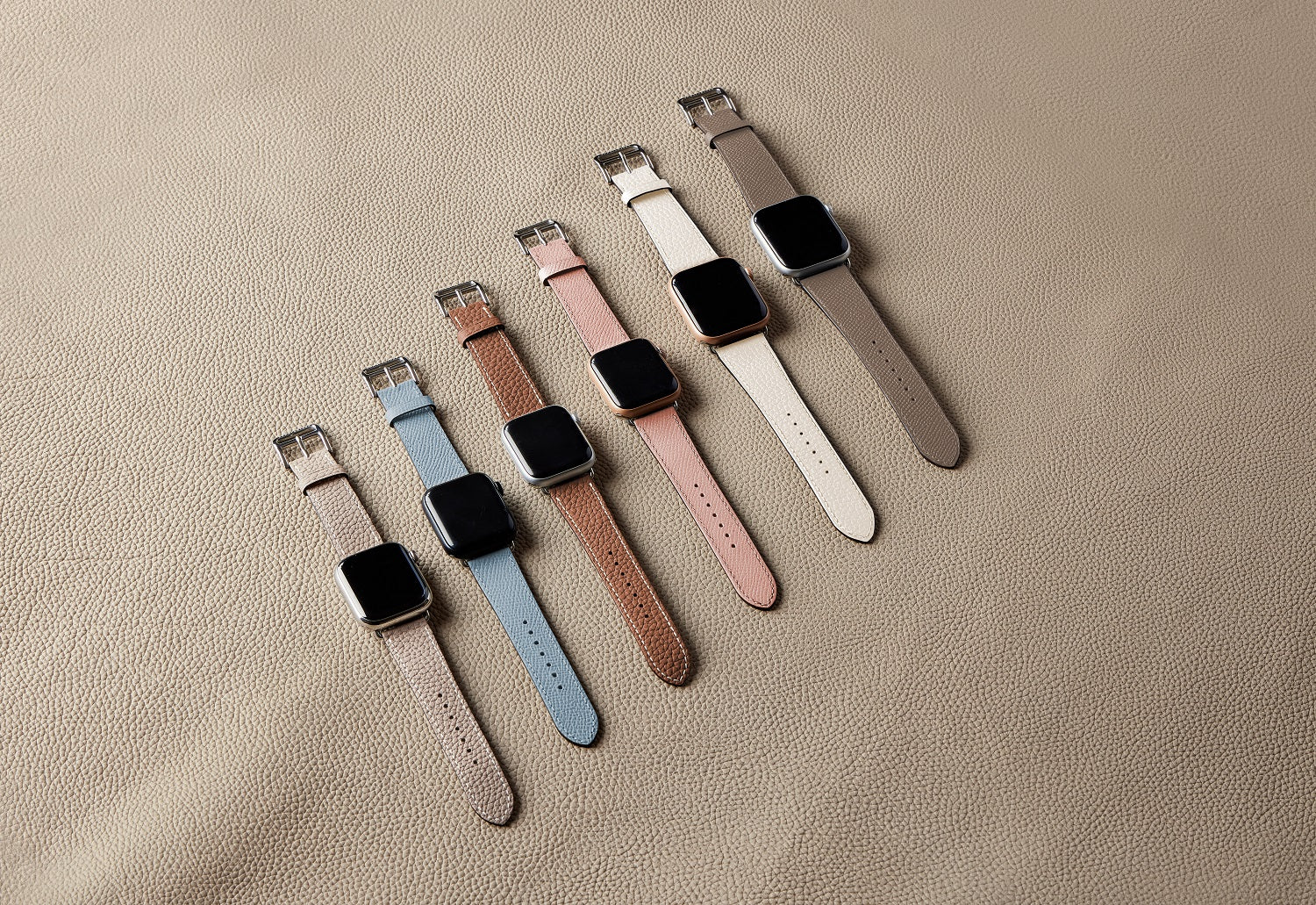 Apple Watch 가죽 밴드【38 mm/40 mm/41 mm, S/M 사이즈】 (어댑터：골드)