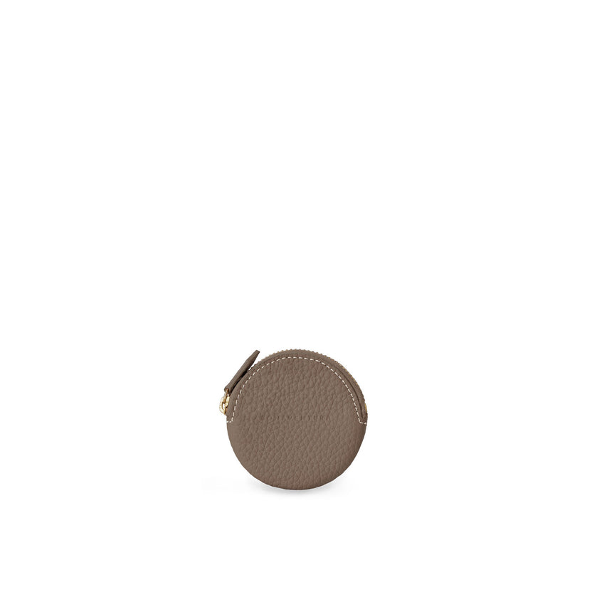 Round Coin Case Shrink Leather