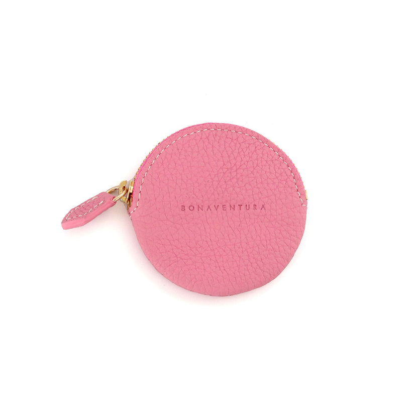 Round Coin Case Shrink Leather