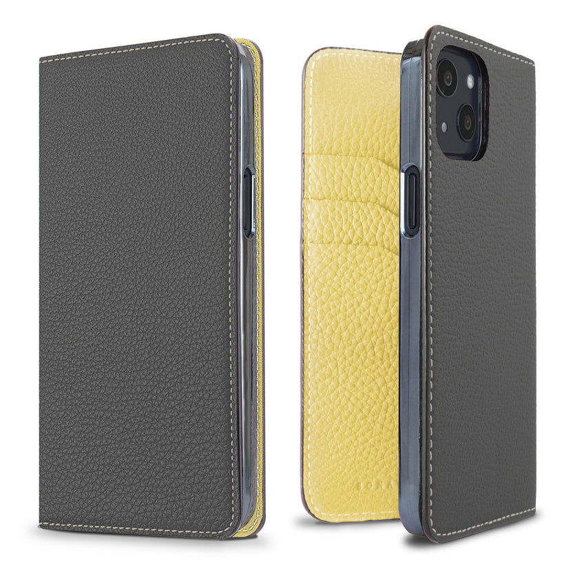 (iPhone 13) Diary Case Shrink Leather