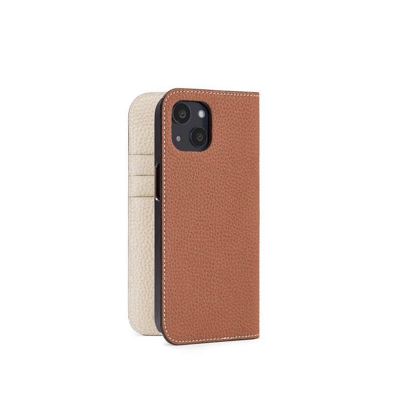(iPhone 13) Diary Case Shrink Leather