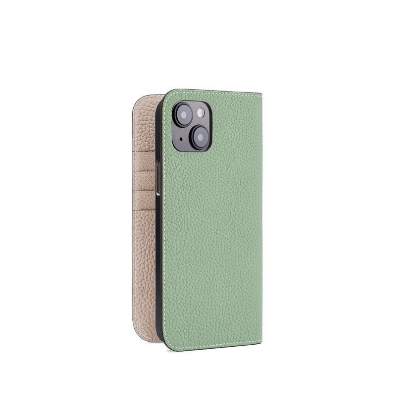 (iPhone 14 Plus) Diary Case Shrink Leather