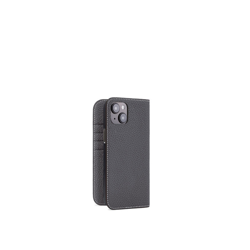 (iPhone 14 Plus) Diary Case Shrink Leather