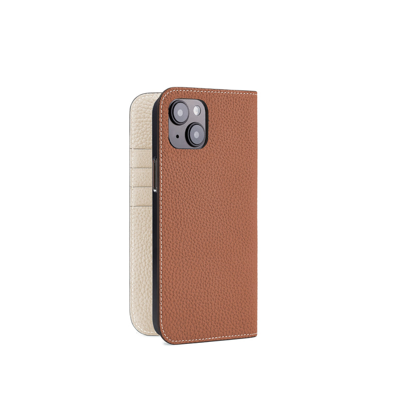 (iPhone 14 Plus) Diary Case Shrink Leather