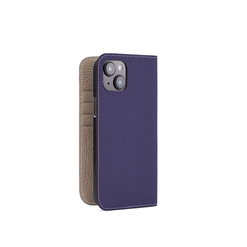 (iPhone 14 Plus) Diary Case Shrink Leather