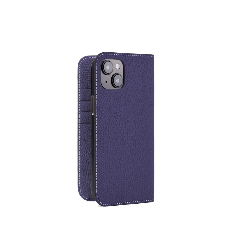 (iPhone 14 Plus) Diary Case Shrink Leather