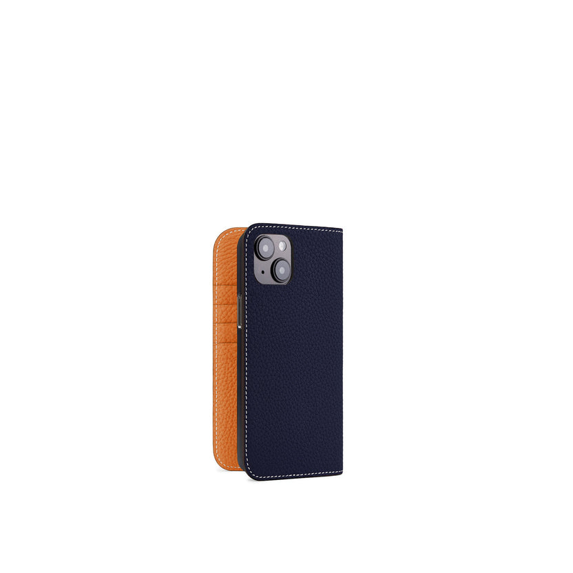 (iPhone 14 Plus) Diary Case Shrink Leather