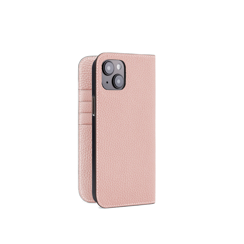 (iPhone 14 Plus) Diary Case Shrink Leather