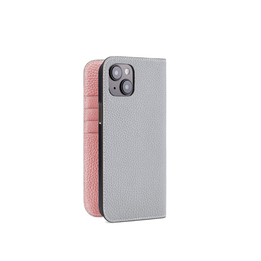 (iPhone 14 Plus) Diary Case Shrink Leather
