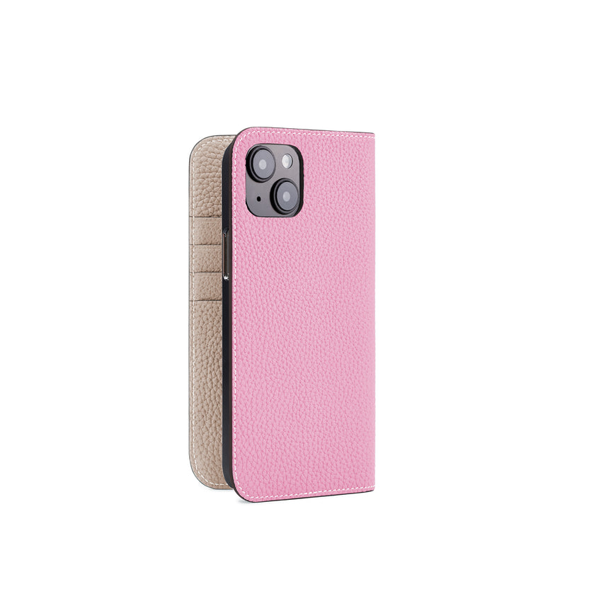 (iPhone 14 Plus) Diary Case Shrink Leather