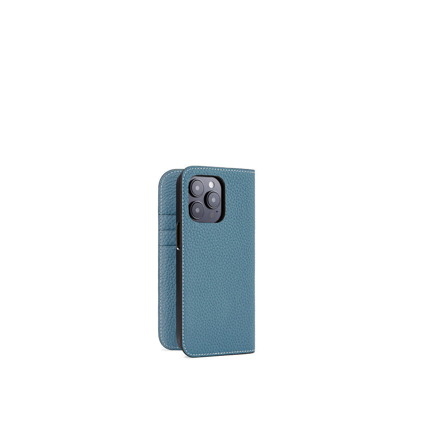 (iPhone 14 Pro) Diary Case Shrink Leather