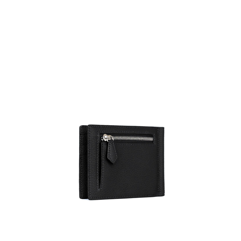 Bi-fold Bill Clip With Coin Pocket Shrink Leather (Medium)